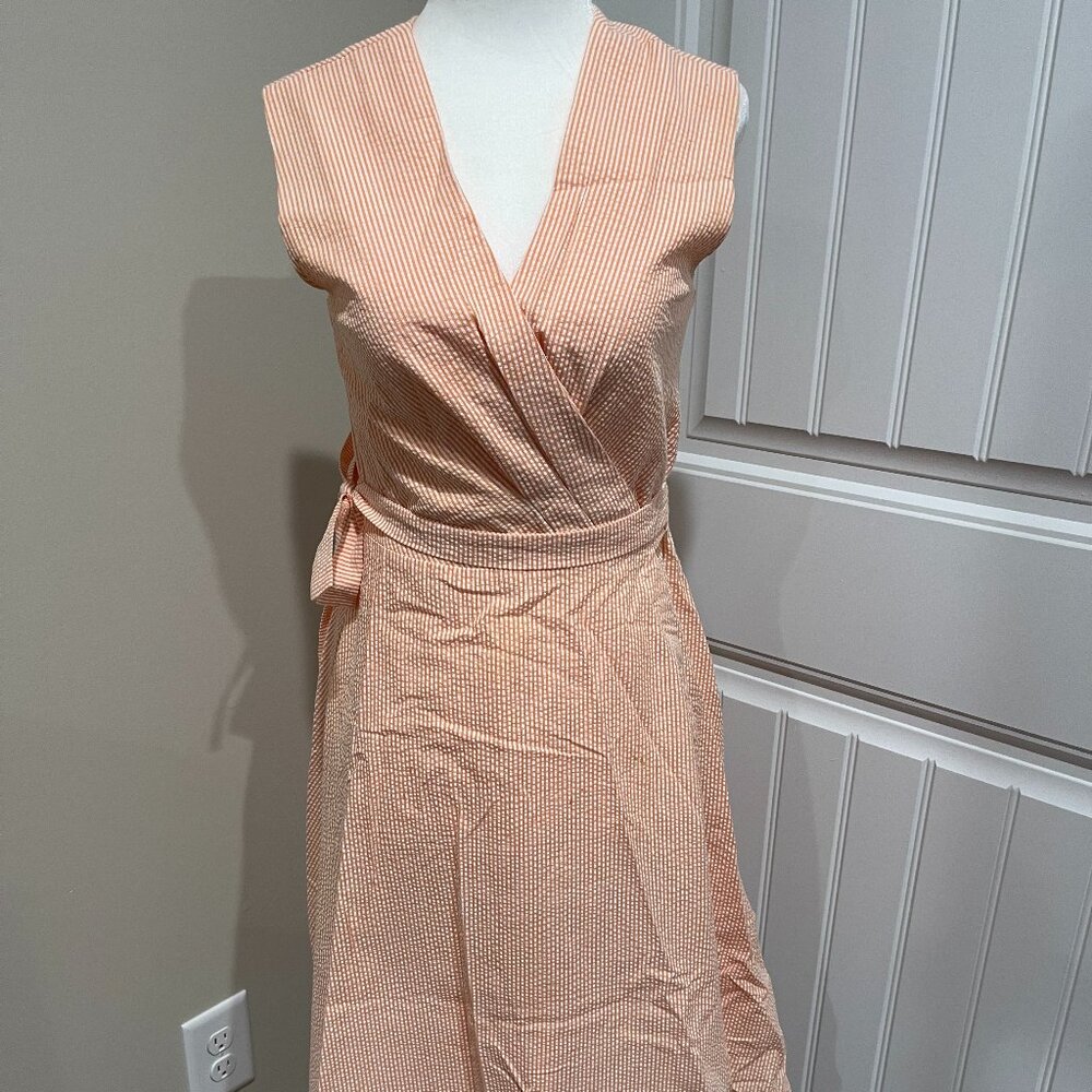 Jolie & Elizabeth Wrap Sleeveless Seersucker Dress